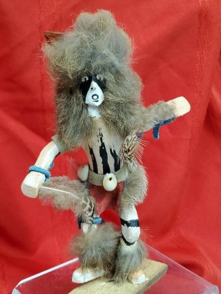 Vintage D Smith Signed American Indian Hopi Kachina Doll Protection Dancer 8.  5 "