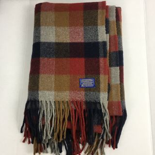 Pendleton Plaid 100 Virgin Wool Throw Blanket Approx 55” X 70” Read