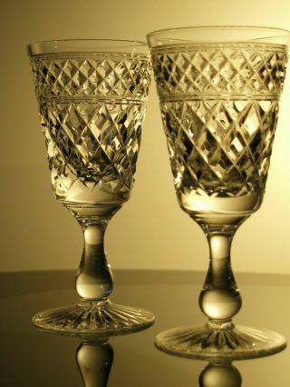 Stuart Crystal “sandringham” Wine Glasses Pair Vintage