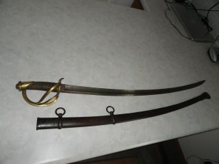 Us Civil War Ames Cabotville Heavy Cavalry Sword - Dated 1848