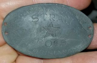 Star Plantation Straw Boss African American Slave Tag Collectible