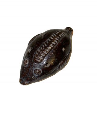 Vintage Mexican Folk Art Ceramic Clay Fish Flute Musical Instrument Ocarina