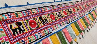 130 " X 26 " Ethnic Embroidery Rabari Tribal Tapestry Decor Door Valance Toran/trim