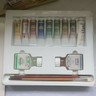 Vintage Windsor And Newton Oil Colours Outlines Introduction To Oil Painting Set