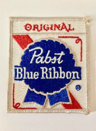 Vintage 80s Pabst Blue Ribbon Beer Delivery Driver Jacket Sew On Patch.