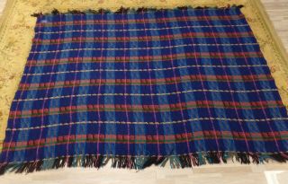 Vintage Pendleton 100 Wool 69 " X 54 " Multicolor Fringe Lap Stadium Blanket Usa