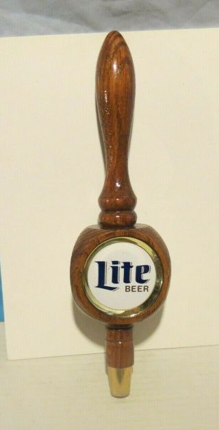 Vintage Miller Lite Beer Tap Handle Keg Pull Wood Wooden 11.  5 Inch