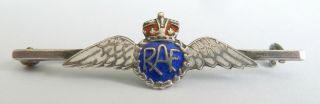 A Vintage Silver Raf Sweetheart Brooch With Red,  White & Blue Enamel