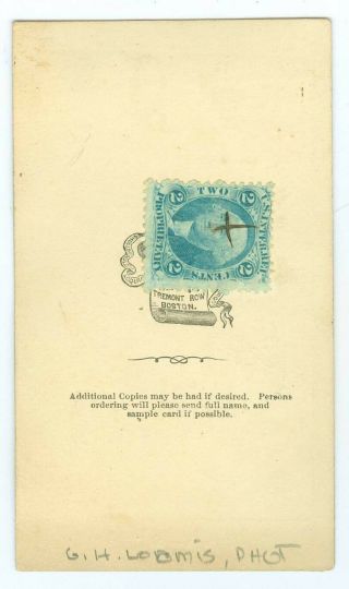 B7245 Civil War Union Officer? CDV & Tax Stamp by GH Loomis Boston MA 2