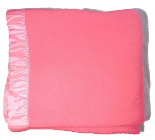 Fieldcrest Touch Of Class 100 Virgin Acrylic Blanket 80x84 Pink Satin Binding