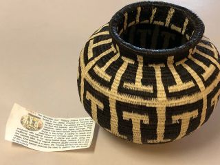 Wounaan Embera Panama Indian Basket,  Geometric,  Euc