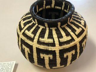 Wounaan Embera Panama Indian Basket,  Geometric,  EUC 2