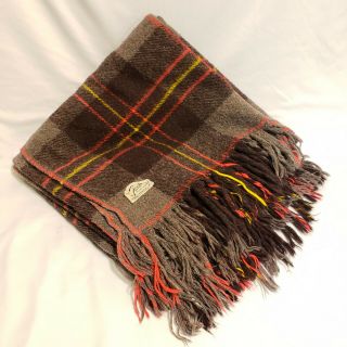 Faribo: Vintage Faribault Woolen Blanket / Throw,  W - Fringe,  Mill Co / Usa