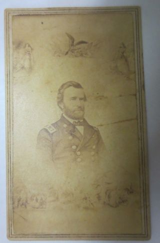 Civil War Cdv Image Of Union Gen.  U.  S.  Grant Commander Of Yankee Forces