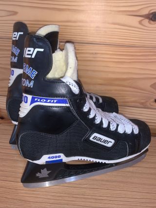 Bauer Supreme Custom 4000 Flo Fit Size 8 Vintage Hockey Skates Tuuk Plus Blades
