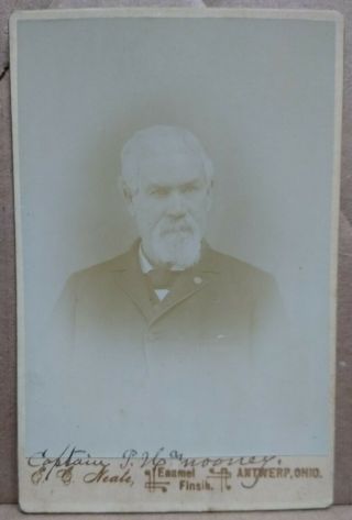Civil War Cabinet Card,  Autographed By Captain Patrick H.  Mooney.  Co.  " C " 68th Oh