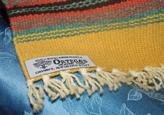 Chimayo Mexico Ortega’s Weaving Shop 100 Wool Hand woven 15 