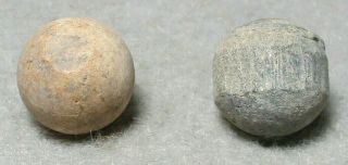 2 Civil War Relic.  44 Pistol Balls,  One Fired & One Unfired,  From Central Va