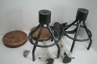 Bokkolik 2pk Vintage Barstool Industrial Swivel Dining Chairs Counter Height