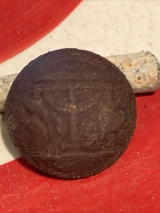Dug Civil War Confederate Georgia State Seal Coat Button