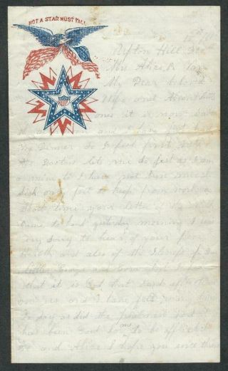 1861 Union Civil War Soldier Letter Home - Upton Hill,  Camp Wadsworth 20th Nysm