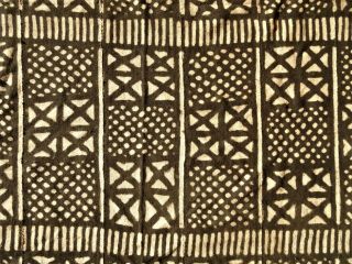Authentic African Handwoven Black White Mud Cloth Textile Fabric 64 " X 40 " Mali