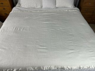 Vintage Acrylic Thermal Blanket Cover Waffle Weave White TWIN 3