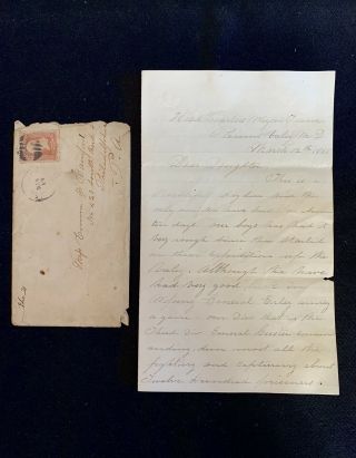 Civil War Soldier’s Letter 3/12/1865 3rd Cavalry Div.  General Custer Commanding