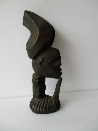 Vintage African Wood Carved Male Fertility Erect Man Horns - - 7 " Tall Unique