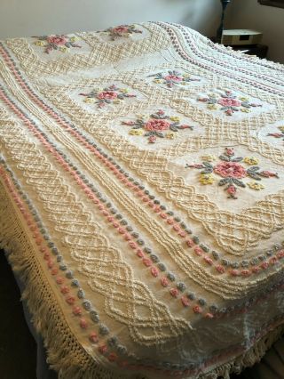 Two Vintage Chenille Quilts By Cabin Crafts