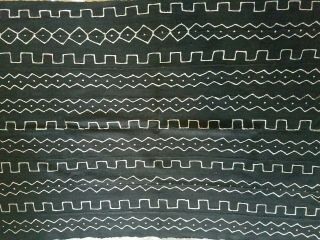 Authentic African Handwoven Black And White Mud Cloth Fabric 58 " By 40 "