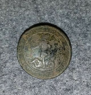 Civil War Confederate Virginia 1 Piece Button (va 2) Excavated Manassas,  Va