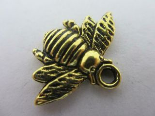 Bumble Bee Pendant Charm Gilt Metal Vintage Art Deco C1920 Tbj2004