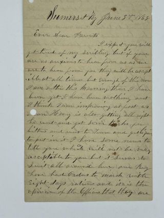 Civil War Letter From A Union Soldier In Somerset Kentucky 1863 Ambrose Burnside