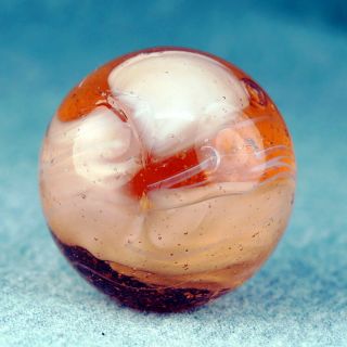 Vintage Marble: Nm Huge 31/32 Cac Christensen Agate Peach Slag - Killer Old Mib