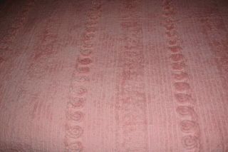 Vintage Cotton Chenille Bedspread 90 " X 100 " Bubble Gum Pink Full/double Guc