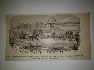 Mary Todd Lincoln Rush Lancers Army Of The Potomac 1882 Civil War Print Sketch