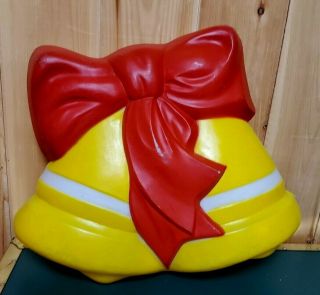 Vintage Yellow Bell W/ Red Bow Blow Mold 20 " X 15 " Christmas Tpi Canada