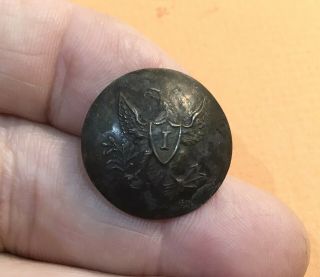 Pre Civil War Infantry Brass Coat Button Eagle With Arrows & " I " One Piece