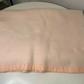 vintage acrylic satin trim blanket color pink 62” x 88” thermal bedding 2