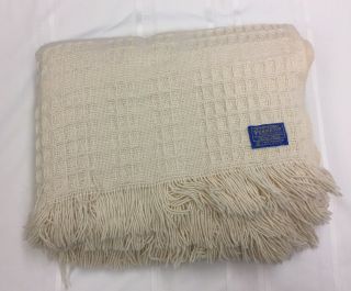 Vintage Pendleton 100 Pure Virgin Wool Blanket,  55 " X 66 ",