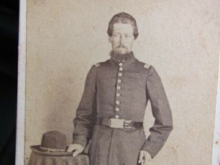 Civil War Officer With Sword In Baton Rouge Louisiana Cdv Photograph