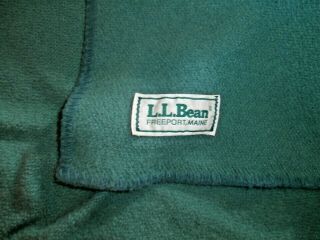 Vintage Ll Bean Soft Green Wool Blanket With Reinforced Edge 81 " X 103 "