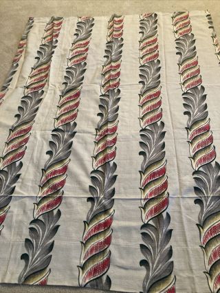 Vintage Barkcloth Curtain Drapes Fabric Cutter 44” By 56”