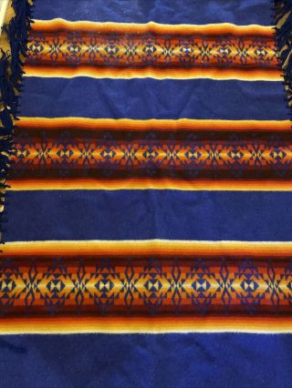 Small Pendleton Beaver State 47x32 Wool Blanket Robes and Shawls Native Blue 2
