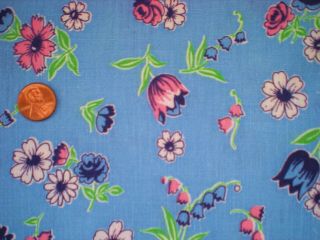 Floral Full Feedsack Quilt Sewing Doll Clothes Craft Fabric Green Red Navy