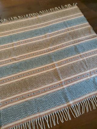 Vtg Faribo Pure Wool USA SCANDIA Southwestern 54”x 47” Blanket Throw Fringe 2