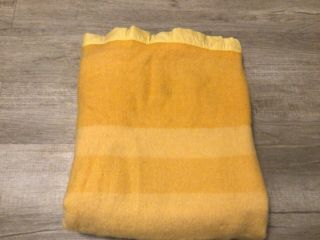 Vintage Orr Felt & Blanket Co 100 Wool Yellow Gold Stripe Priscilla Blanket Nr
