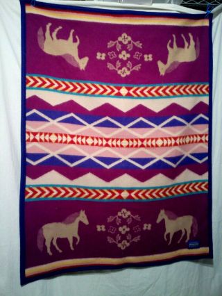 Pendleton Woolen Mills Purple Throw Crib Blanket Wall Lap Baby Western Cowboy