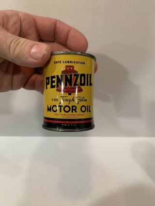 Vintage Pennzoil Motor Oil Coin Bank 3 " Metal Oil Can Gas Sign